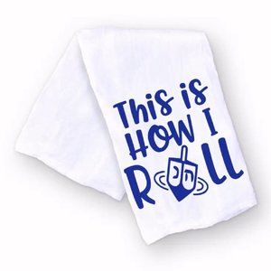 This Is How I Roll Hanukkah Holiday Dreidel Hand Kitchen Towel - NEW Fast Ship